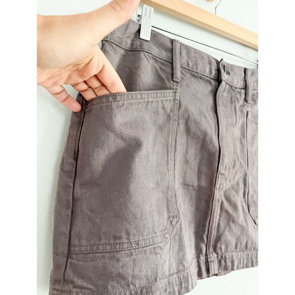 Madewell x MN | Denim Patch-Pocket Micro Mini Skirt | Chalked Fig | Sz 30 - Picture 3 of 11